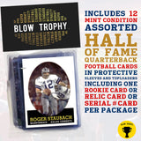 Hall of Fame Football Card Gift Set – 12 Assorted Star Quarterbacks with 1 Rookie, Relic, or Serial Card + Free Fantasy Football eBook
