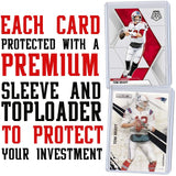 Tom Brady Football Card Bundle, Set of 6 Assorted Mint Football Cards, Sleeved and Toploaded