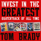 Tom Brady Football Card Bundle, Set of 6 Assorted Mint Football Cards, Sleeved and Toploaded