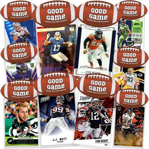 Football Party Favor 10 Pack, 6 Assorted Football Cards Per Pack, Creative HASSLE FREE Gift Bags