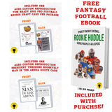 Football Cards Easter Basket Care Package 20pc Football Fan Gift Set, Includes 6 Football Card Packs, Tabletop Football Game, Sticker, Tom Brady Set, Easter Candy, Prefilled Easter Eggs and MORE