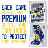 Los Angeles Rams Super Bowl Football Card Bundle, Set of 6 Assorted Matthew Stafford Cooper Kupp Odell Beckham Jr Aaron Donald Jalen Ramsey Von Miller Football Cards Protected by Sleeve and Toploader