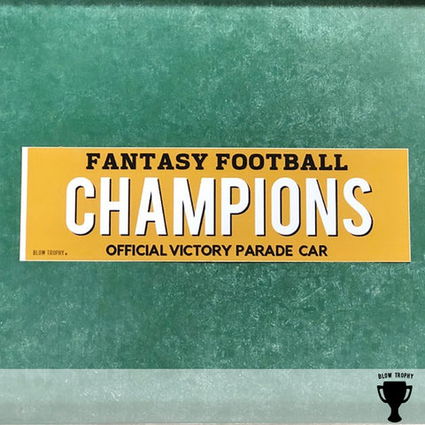 Fantasy Football Champion Bumper Sticker - Fantasy Football First Place Award