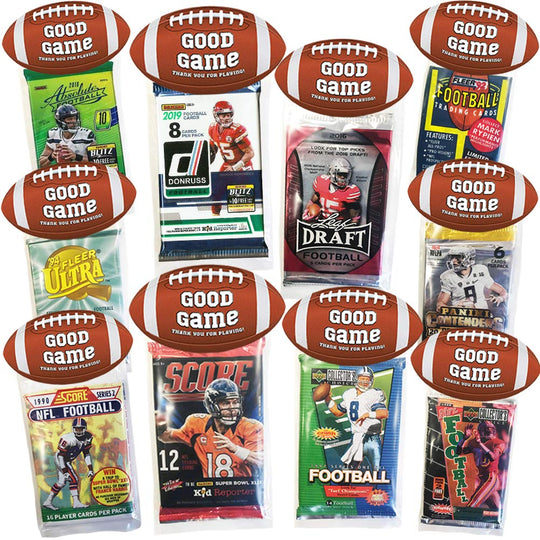 Football Party Favors 10 Pack, Card Packs, Kids Party Supplies, Creative HASSLE FREE Party Favor
