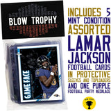 Lamar Jackson Football Card Bundle, Set of 5 Assorted Baltimore Ravens and Louisville Cardinals Mint Football Cards Gift Set of Heisman MVP Quarterback Lamar Jackson, Protected by Sleeve and Toploader