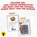 Tom Brady Man in the Arena Custom ACEO Novelty Football Card Bundle, Set of 1 Reproduction 2000 Tom Brady Rookie Pro Football Draft Card